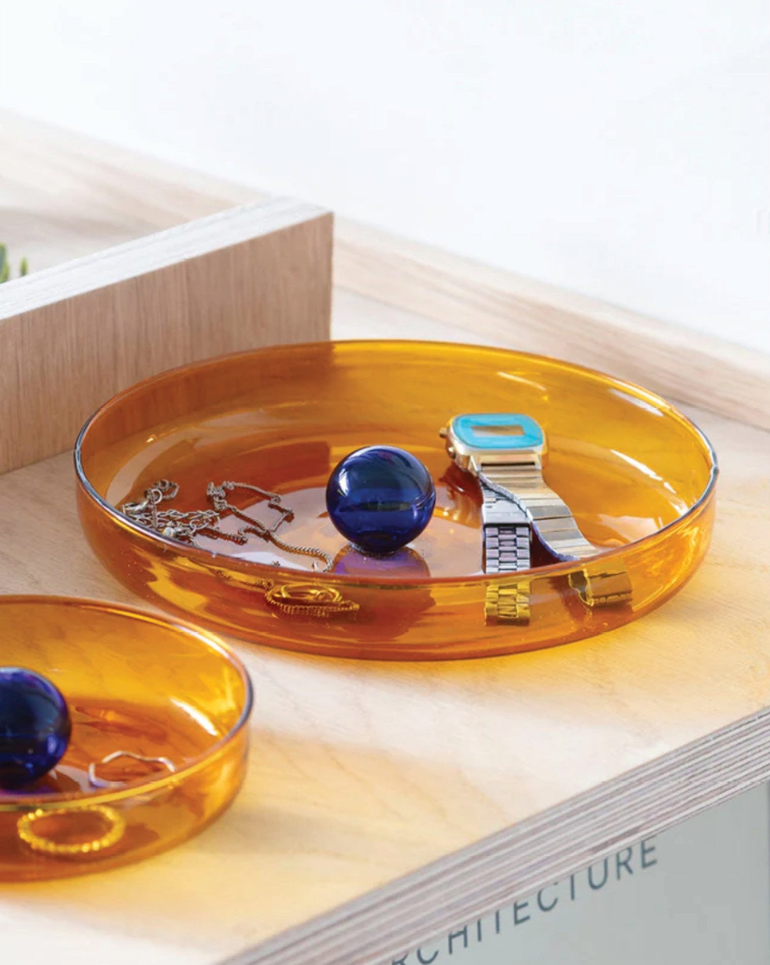 Amber & Cobalt Medium Bubble Dish