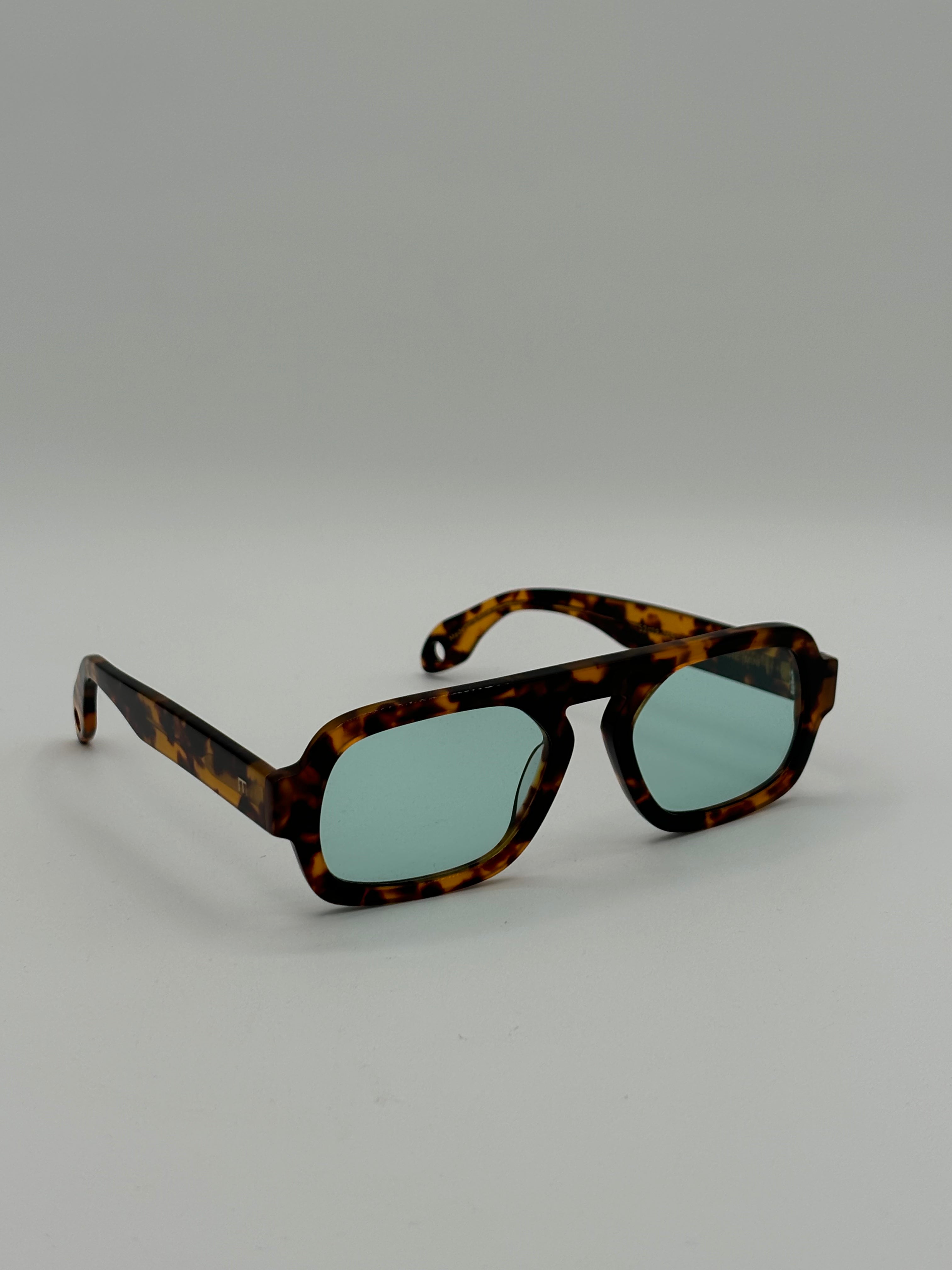 Jane Mini in Brown Tortoise with Blue Lenses