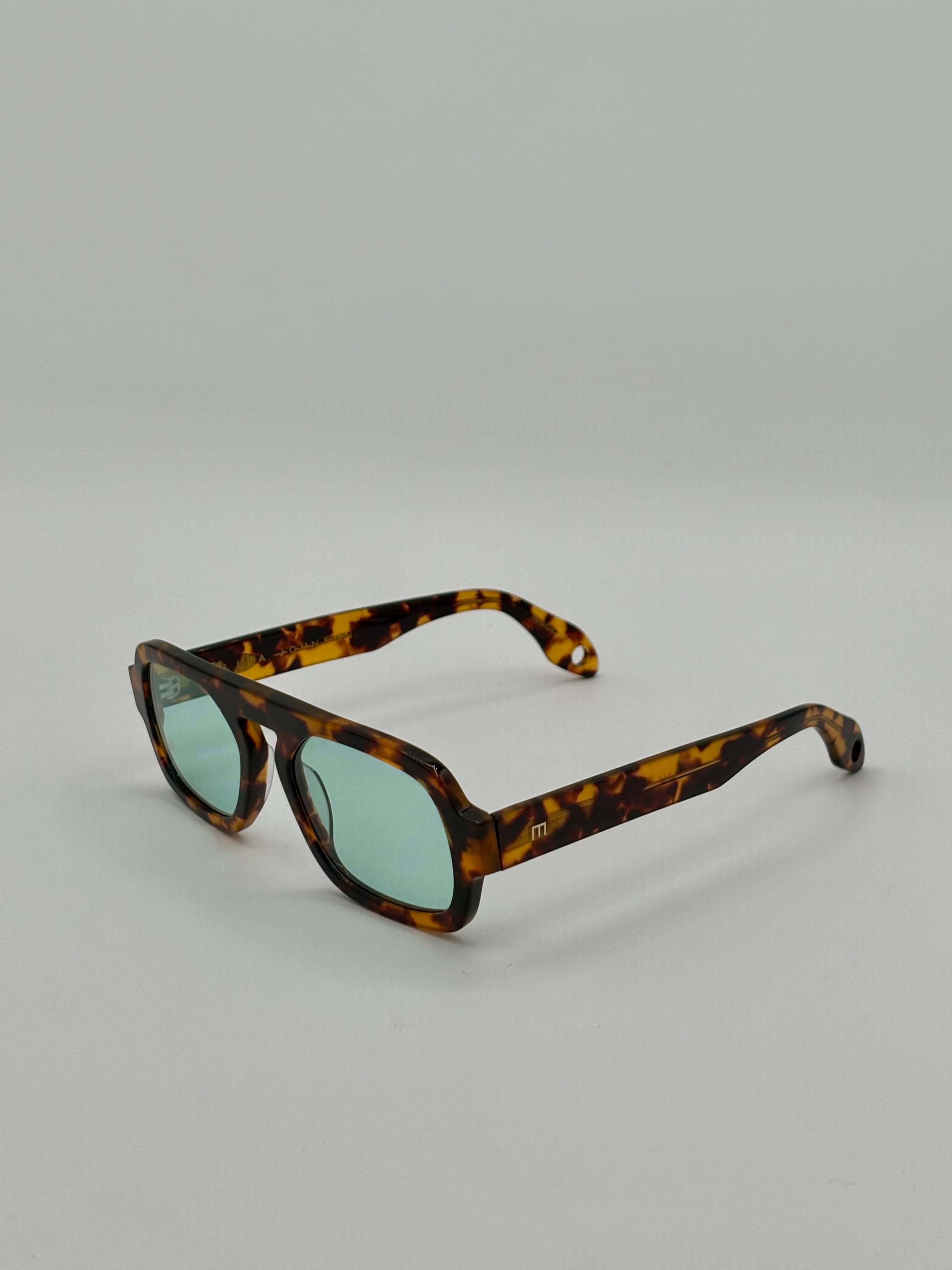 Jane Mini in Brown Tortoise with Blue Lenses