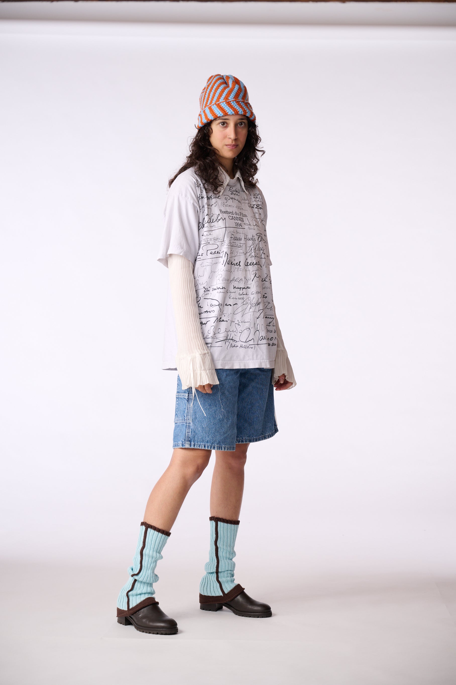 YOWIE x Stahl Knit Leg Warmers in Light Blue