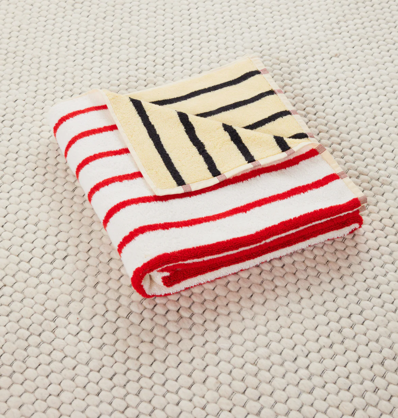 House Stripe Bath Towel in Stucco Stripe