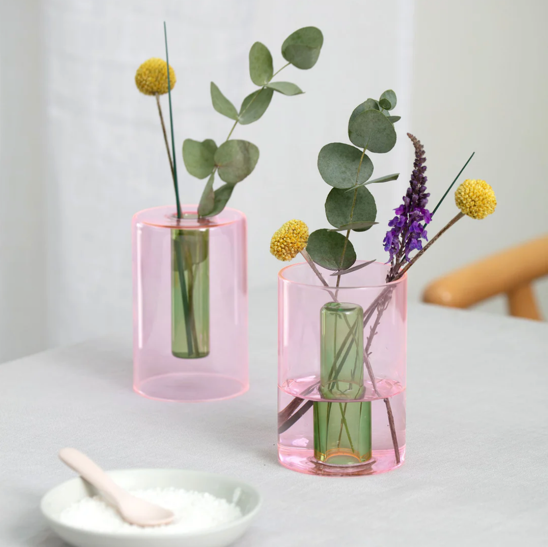 Small Reversible Vase in Pink and Green