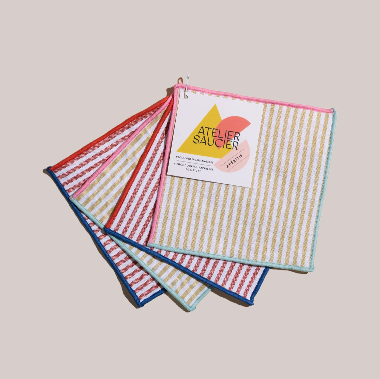 Carnival Stripe Cocktail Napkin Set of 4