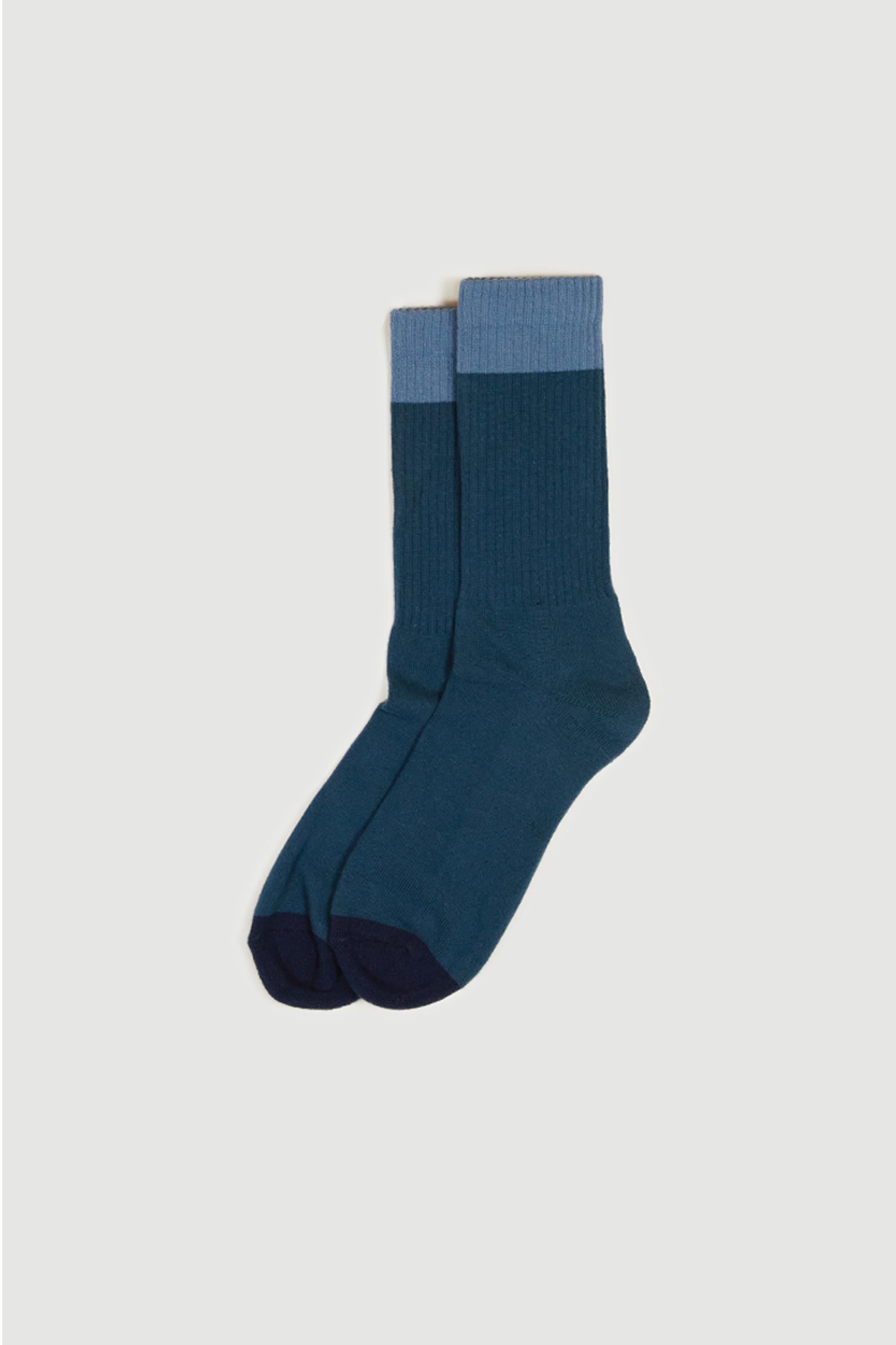 Lite Year 3 Tone Crew Socks in Blue, Denim and Navy