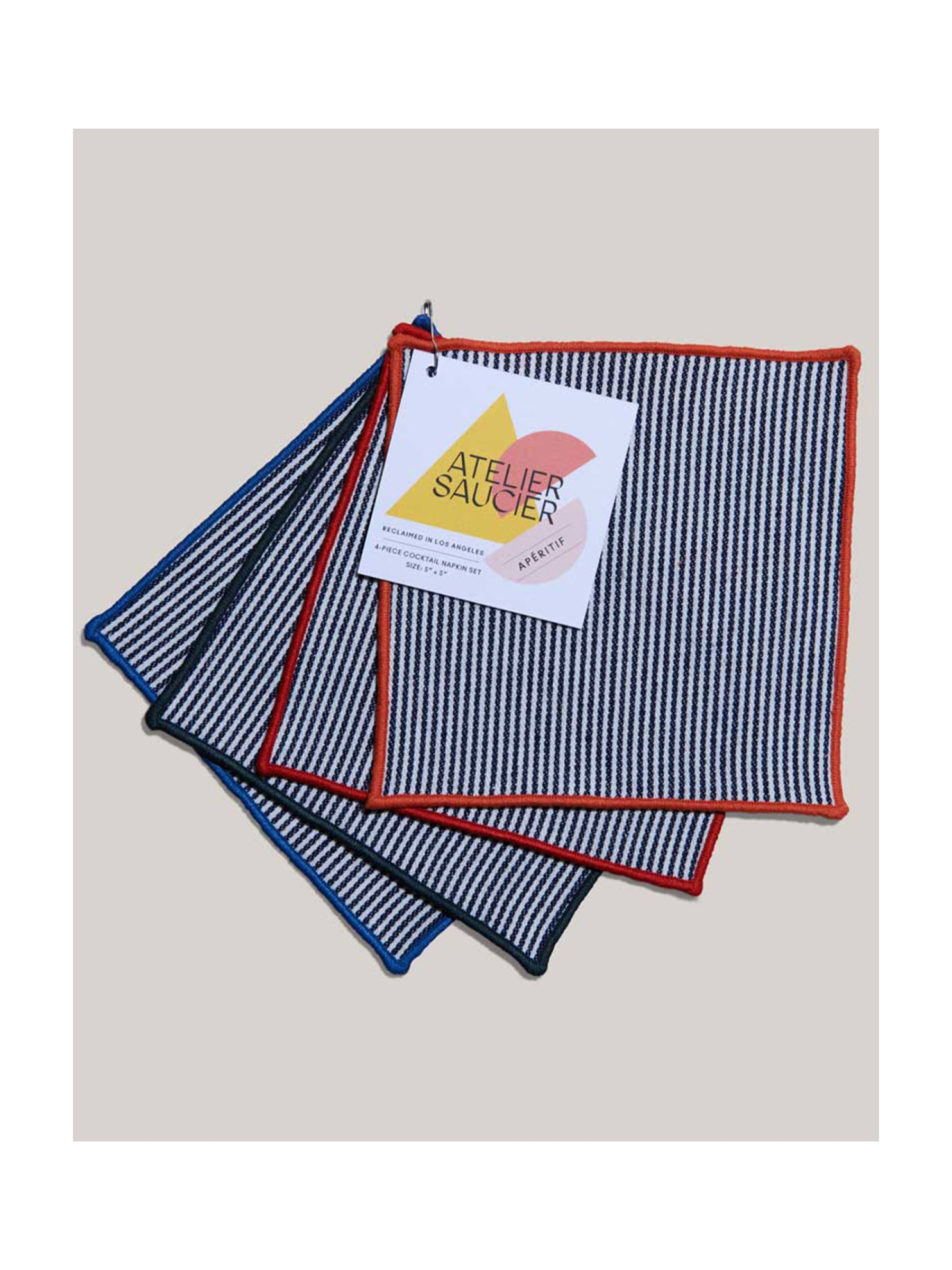 Americana Stripe Cocktail Napkin Set of 4