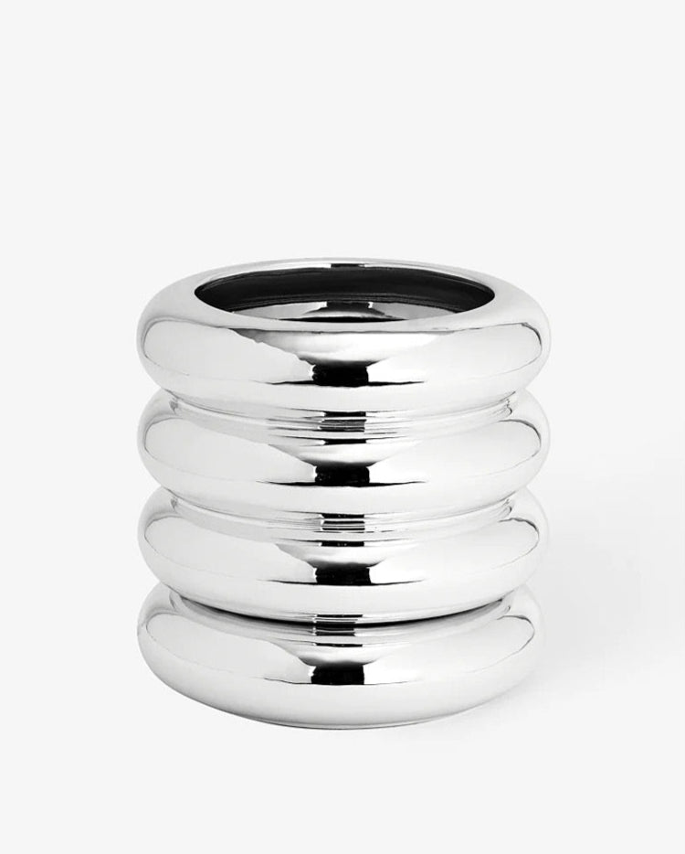 Tall Stacking Planter in Chrome