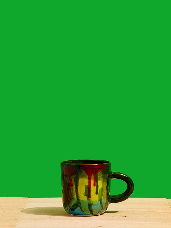 Green Splatter Mug by Ashley Hardy