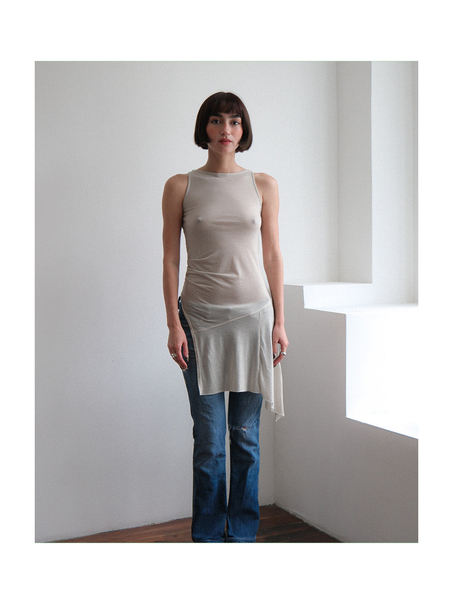 Reyna Slit Tunic in Dove Gray