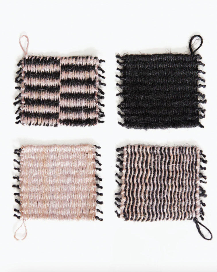 Black and Pink Handwoven Coasters by Tanchen